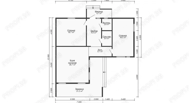 Дом в стиле барнхаус 12х12-109,9м2